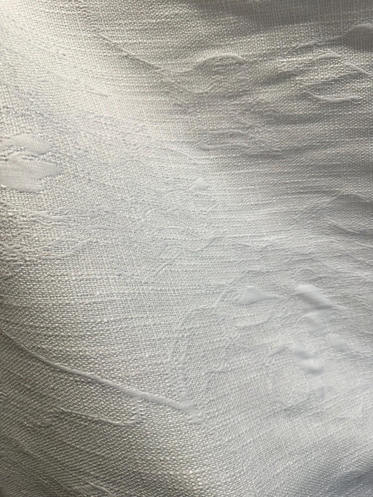 MILK WHITE Floral Brocade Upholstery Drapery Fabric (54 in.) Sold By The Yard