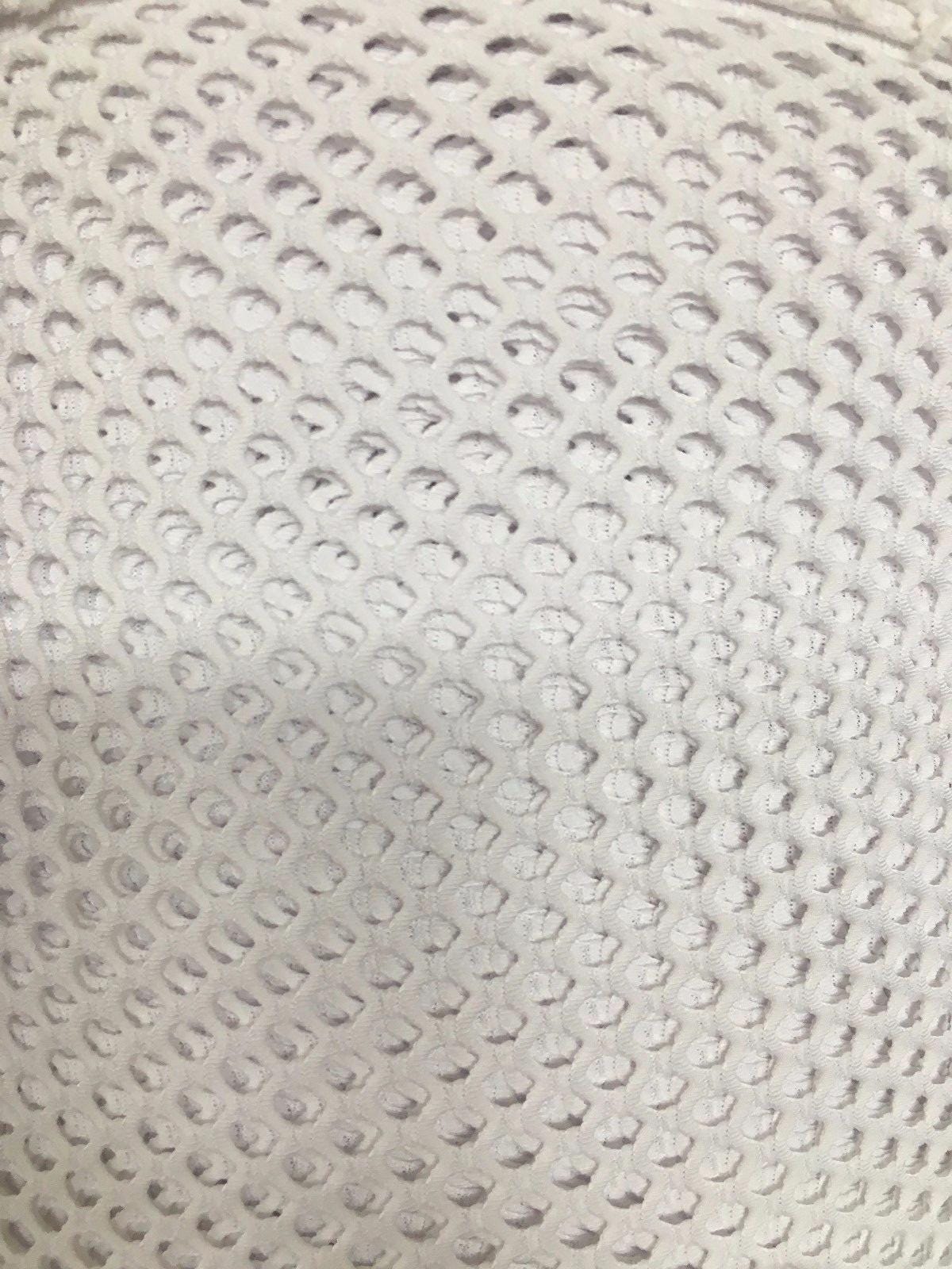 WHITE Fishnet Mesh Small Hole Stretch Spandex Fabric (60 in.) Sold By The Yard