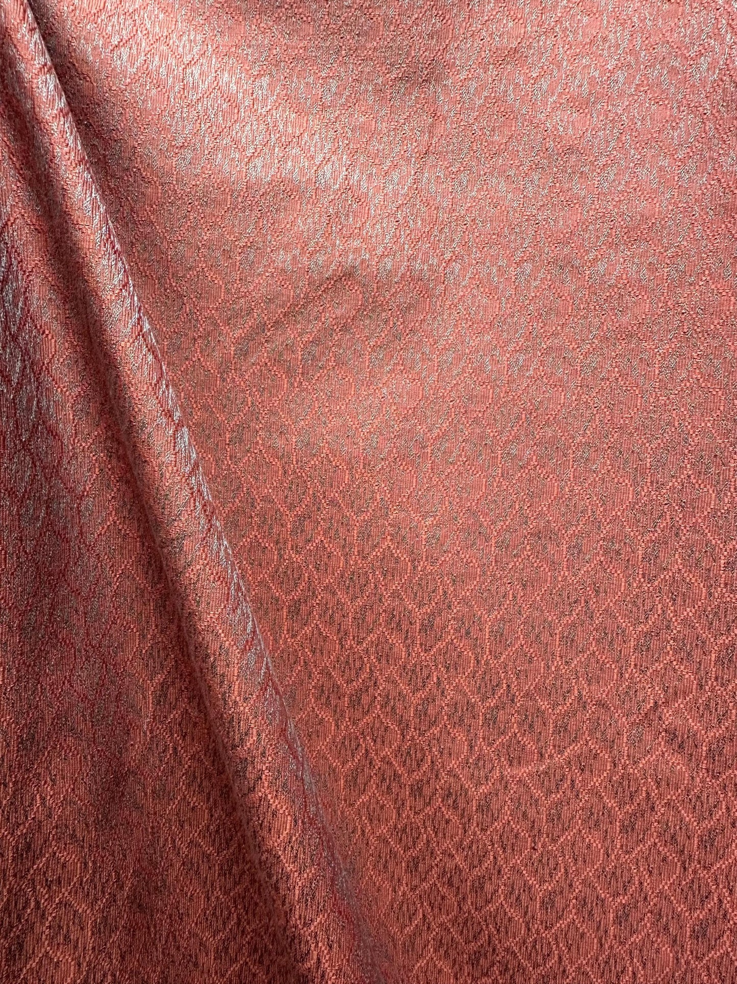 CORAL TEAL Brocade Upholstery Drapery Fabric (54 in.) Sold By The Yard