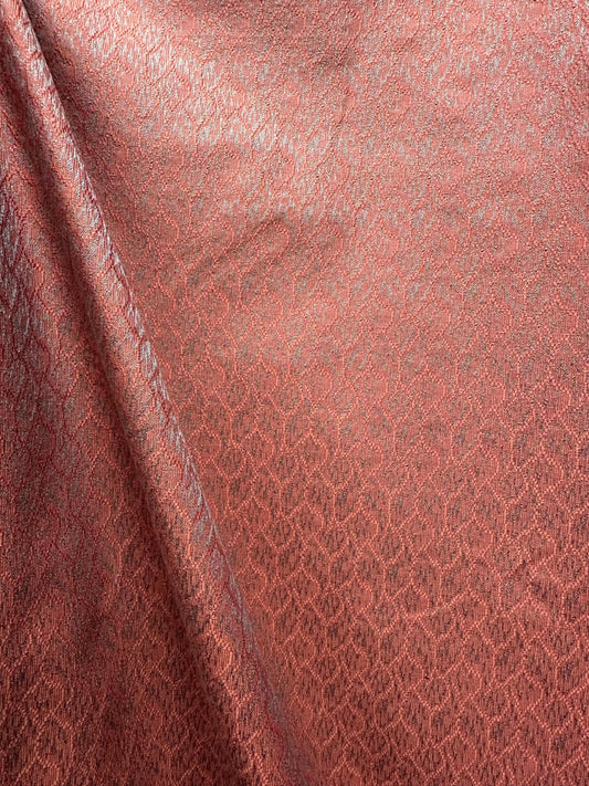 CORAL TEAL Brocade Upholstery Drapery Fabric (54 in.) Sold By The Yard