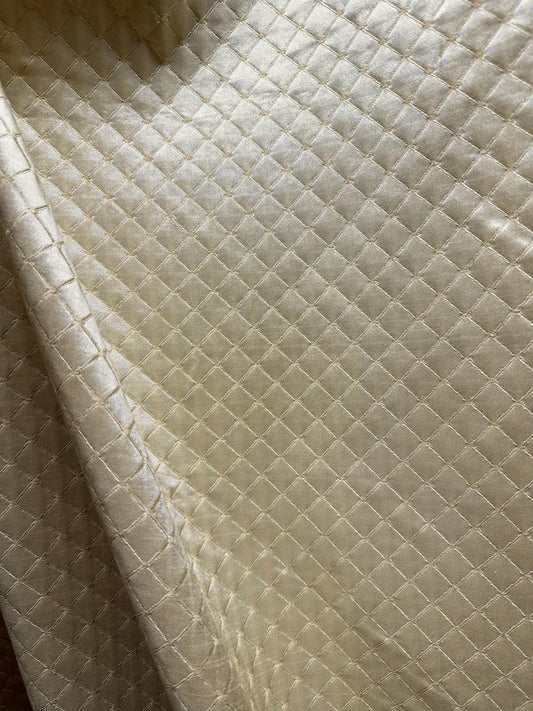 IVORY Diamond Chenille Upholstery Brocade Fabric (54 in.) Sold By The Yard