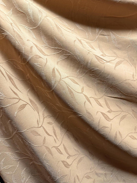 TAN Soft Floral Brocade Fabric (60 in.) Sold By The Yard