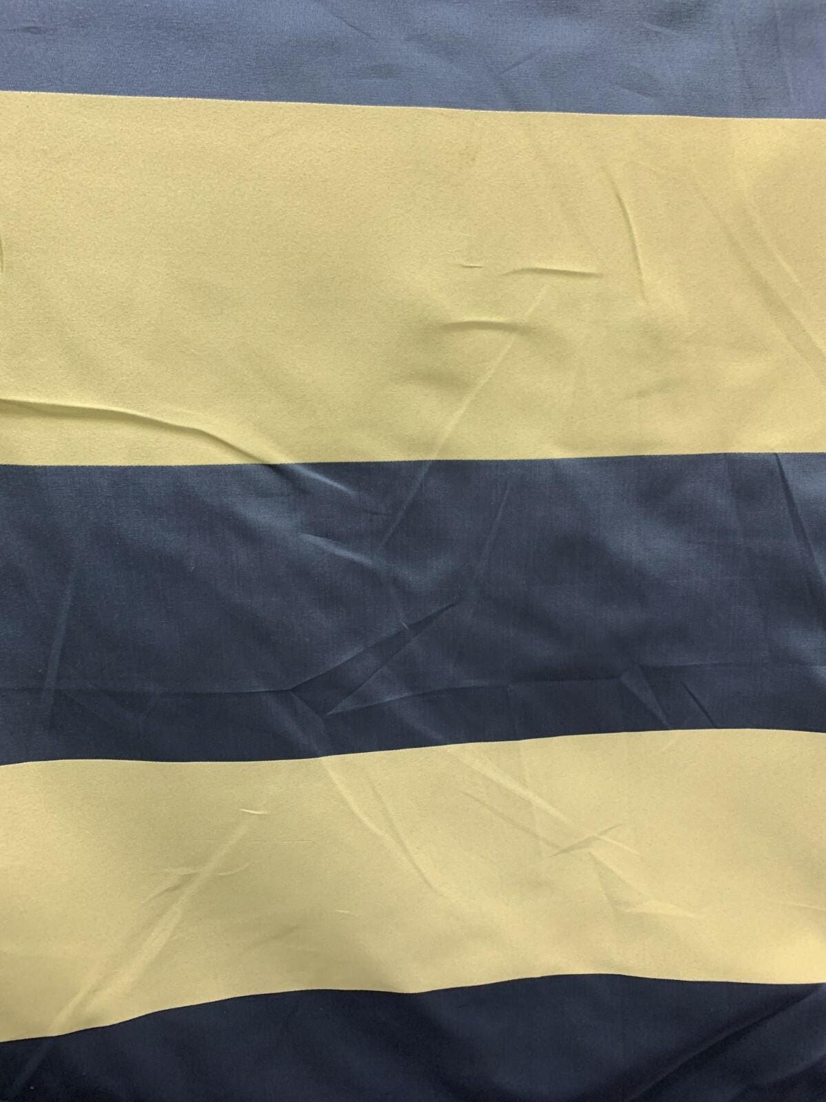 Light Gold Dark Teal Striped Brocade Upholstery Drapery Fabric (54 in.) Sold By The Yard