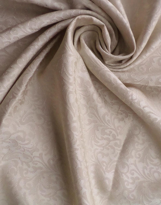 BEIGE Floral Brocade Fabric (60 in.) Sold By The Yard