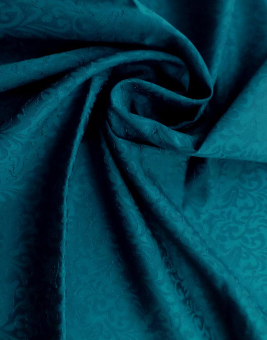TEAL Floral Brocade Fabric (60 in.) Sold By The Yard
