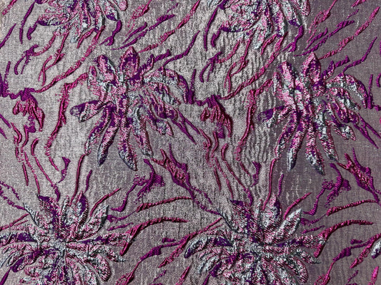 LAVENDER PINK Floral Brocade Fabric (60 in.) Sold By The Yard
