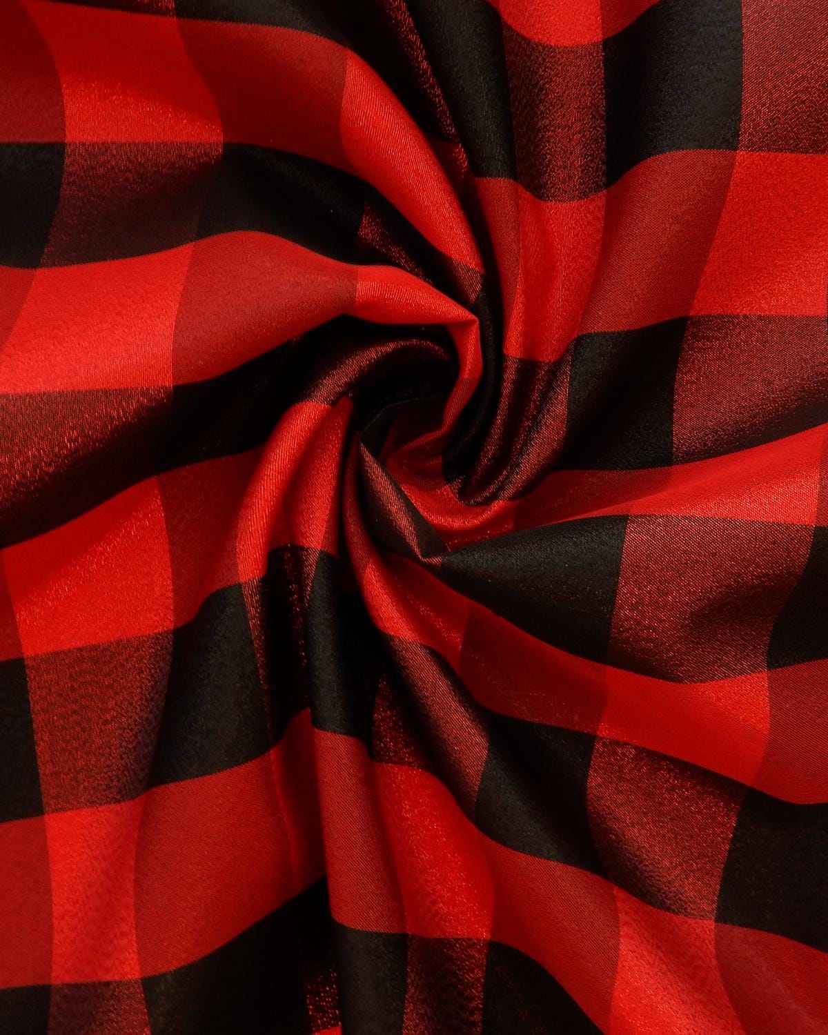 Red Black Metallic Plaid Taffeta Fabric (60 in.) Sold By The Yard