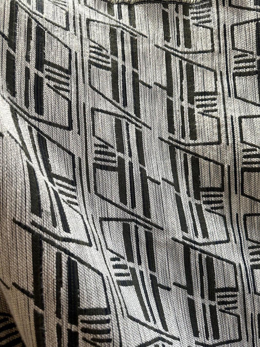 WHITE OLIVE GREEN Chenille Upholstery Brocade Fabric (54 in.) Sold By The Yard