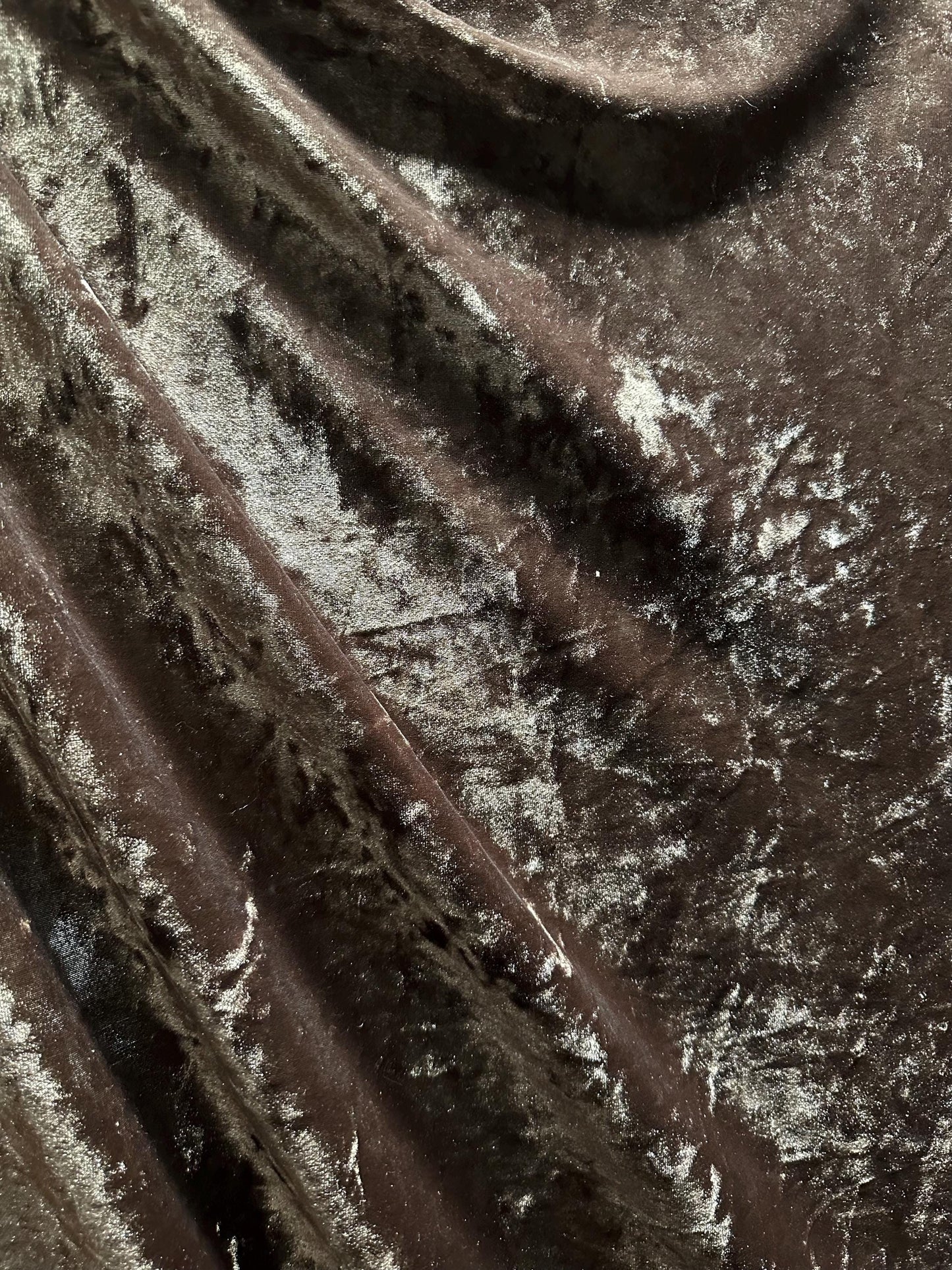 BROWN Ice Crushed Stretch Velvet Fabric (58 in.) Sold By The Yard