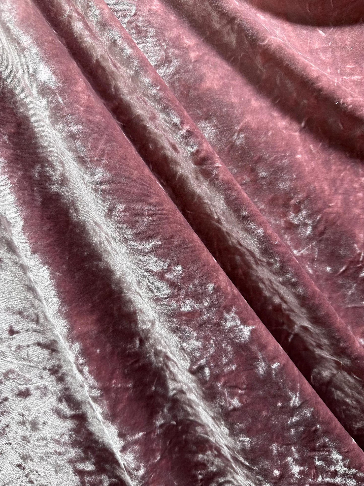 ROSE PINK Ice Crushed Stretch Velvet Fabric (58 in.) Sold By The Yard