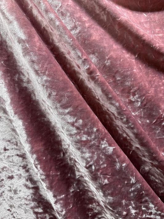 ROSE PINK Ice Crushed Stretch Velvet Fabric (58 in.) Sold By The Yard