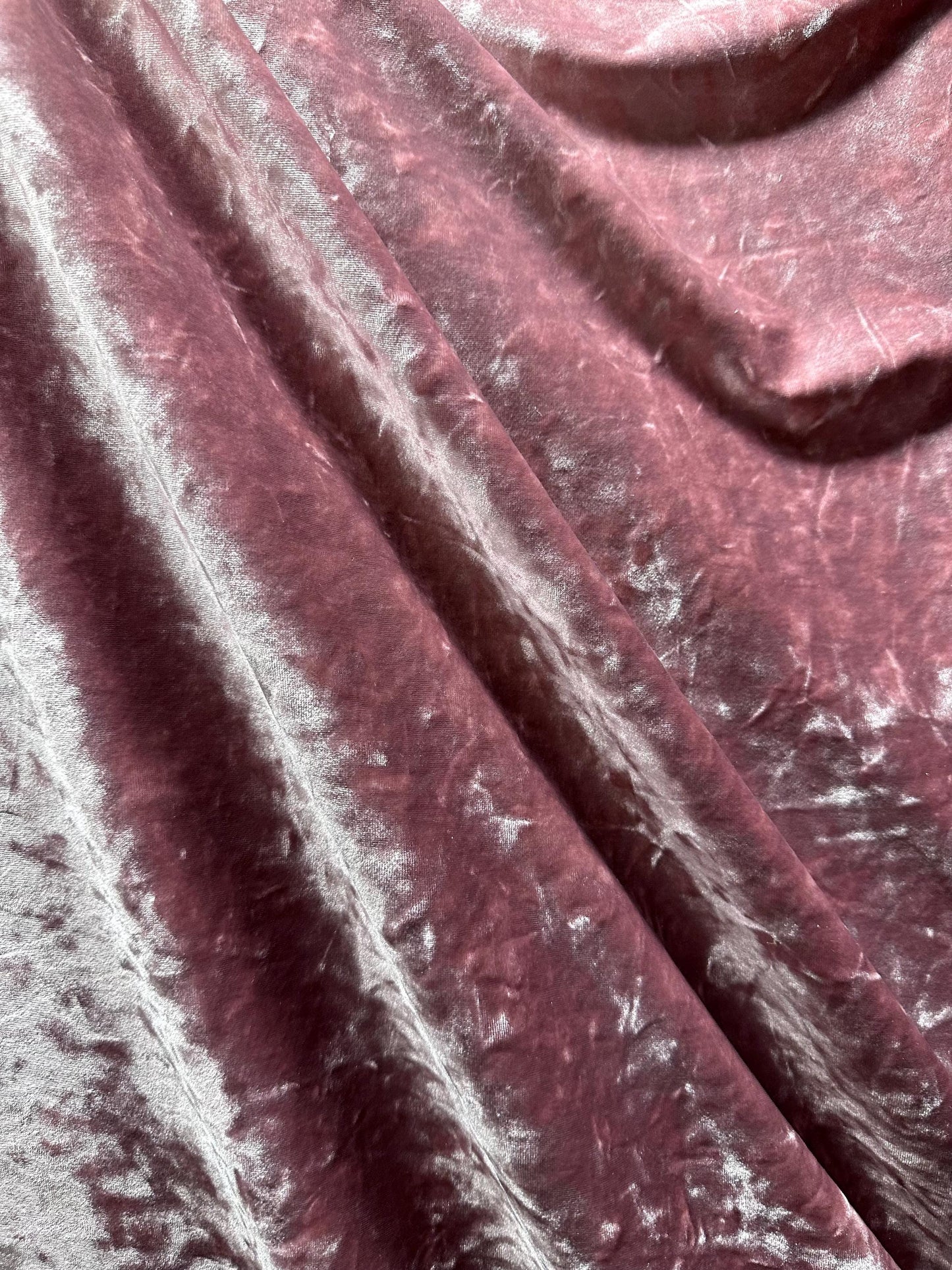 ROSE PINK Ice Crushed Stretch Velvet Fabric (58 in.) Sold By The Yard