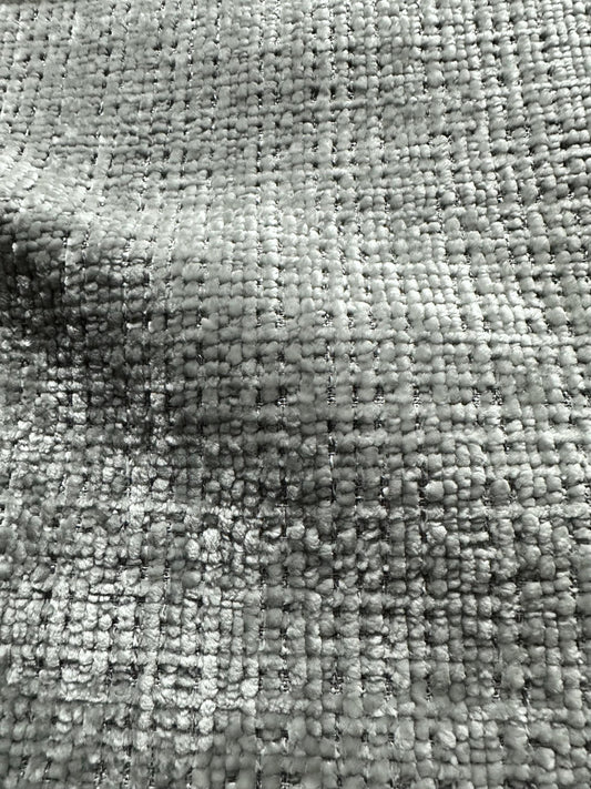 LIGHT GRAY Soft Textured Chenille Velvet Upholstery Fabric (56 in.) Sold By The Yard
