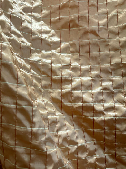 CHAMPAGNE GOLD Plaid Taffeta Fabric (60 in.) Sold By The Yard