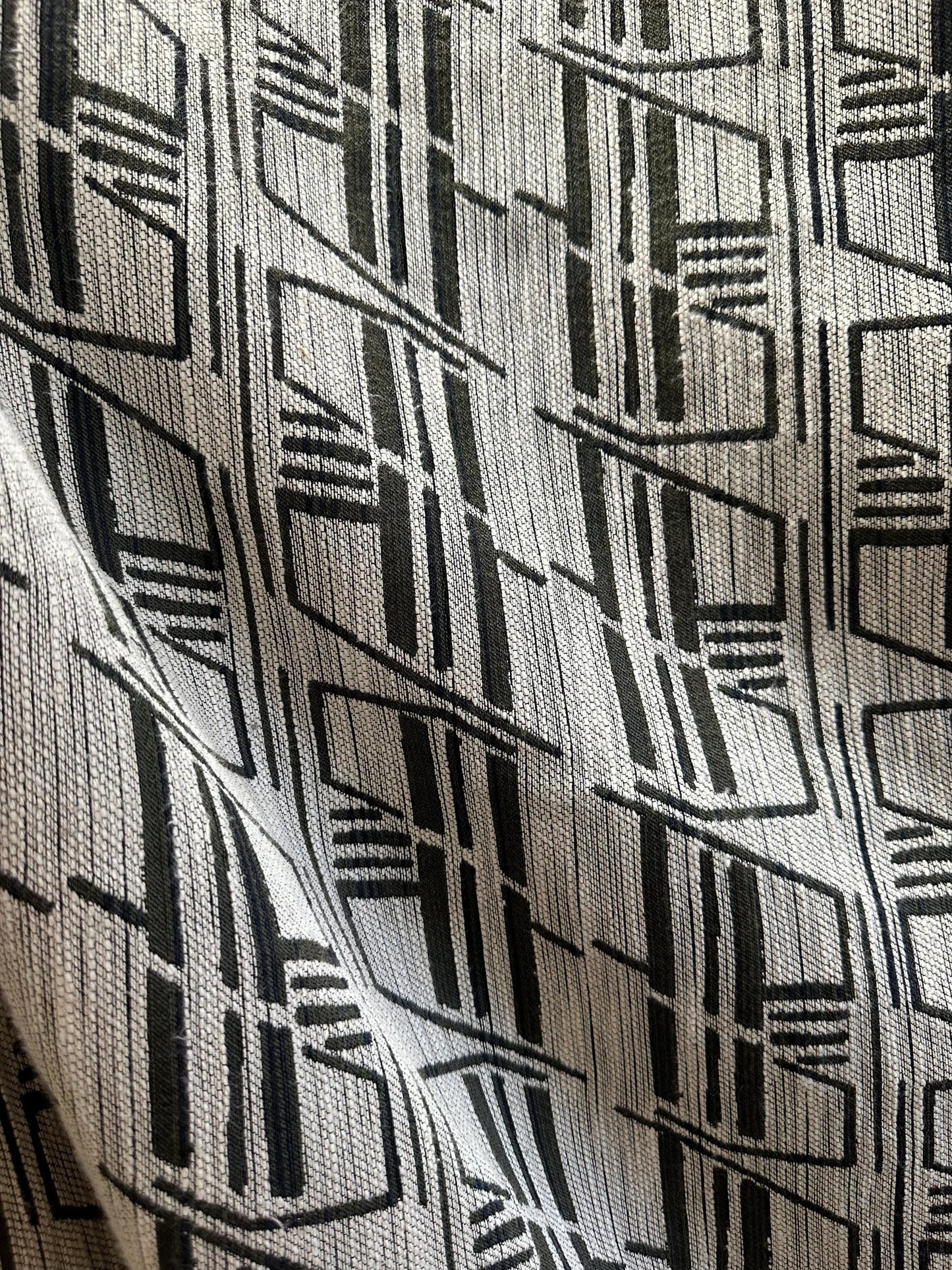 WHITE OLIVE GREEN Chenille Upholstery Brocade Fabric (54 in.) Sold By The Yard