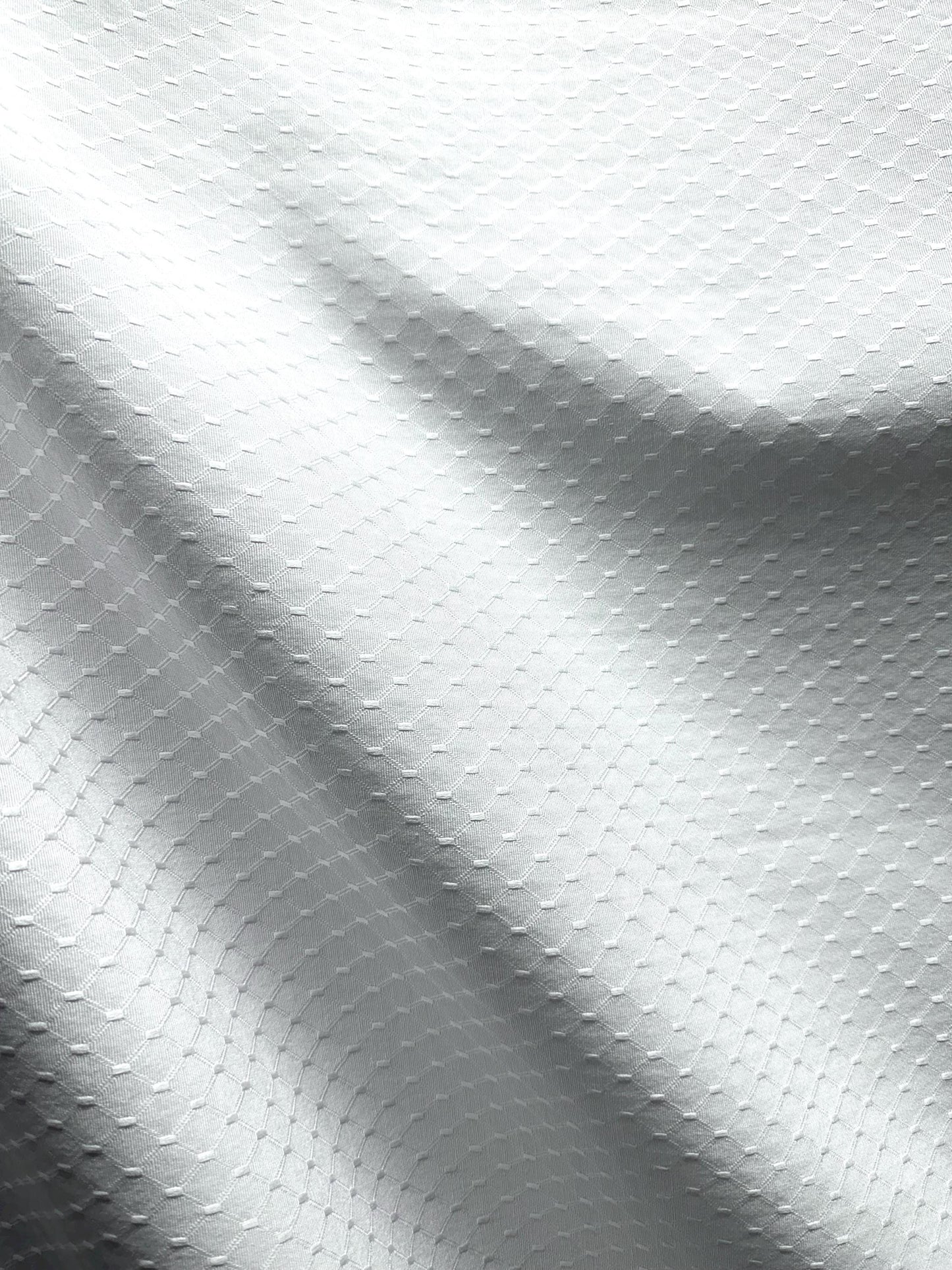 WHITE Diamond Upholstery Drapery Brocade Fabric (110 in.) Sold By The Yard