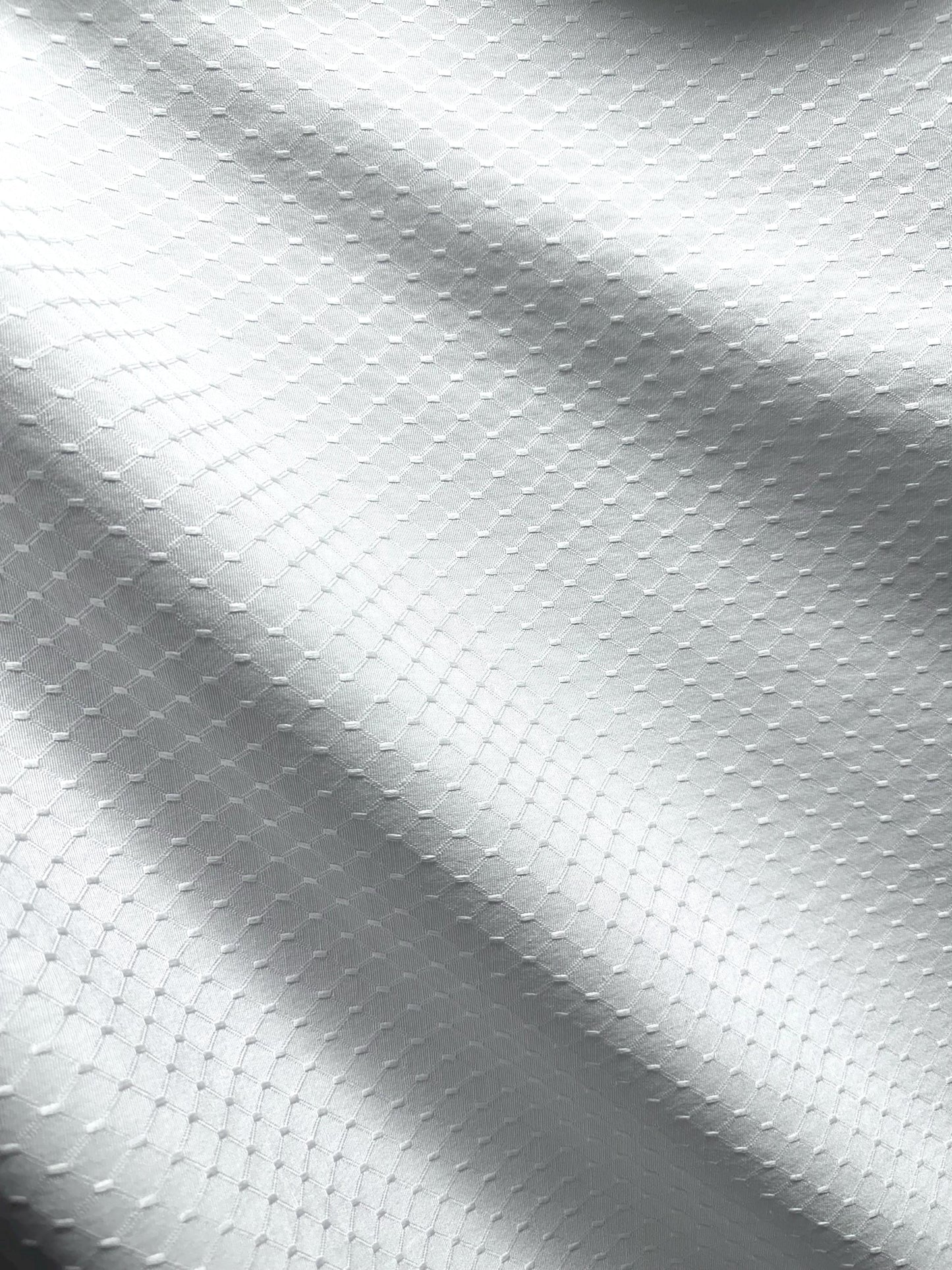 WHITE Diamond Upholstery Drapery Brocade Fabric (110 in.) Sold By The Yard