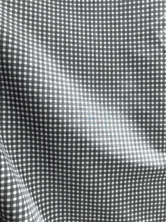 Gray White Checkered Plaid 100% Cotton Fabric (50 in.) Sold By The Yard