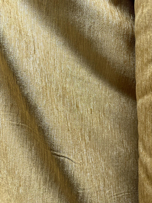 GOLD Solid Chenille Velvet Upholstery Drapery Fabric (110 in.) Sold By The Yard