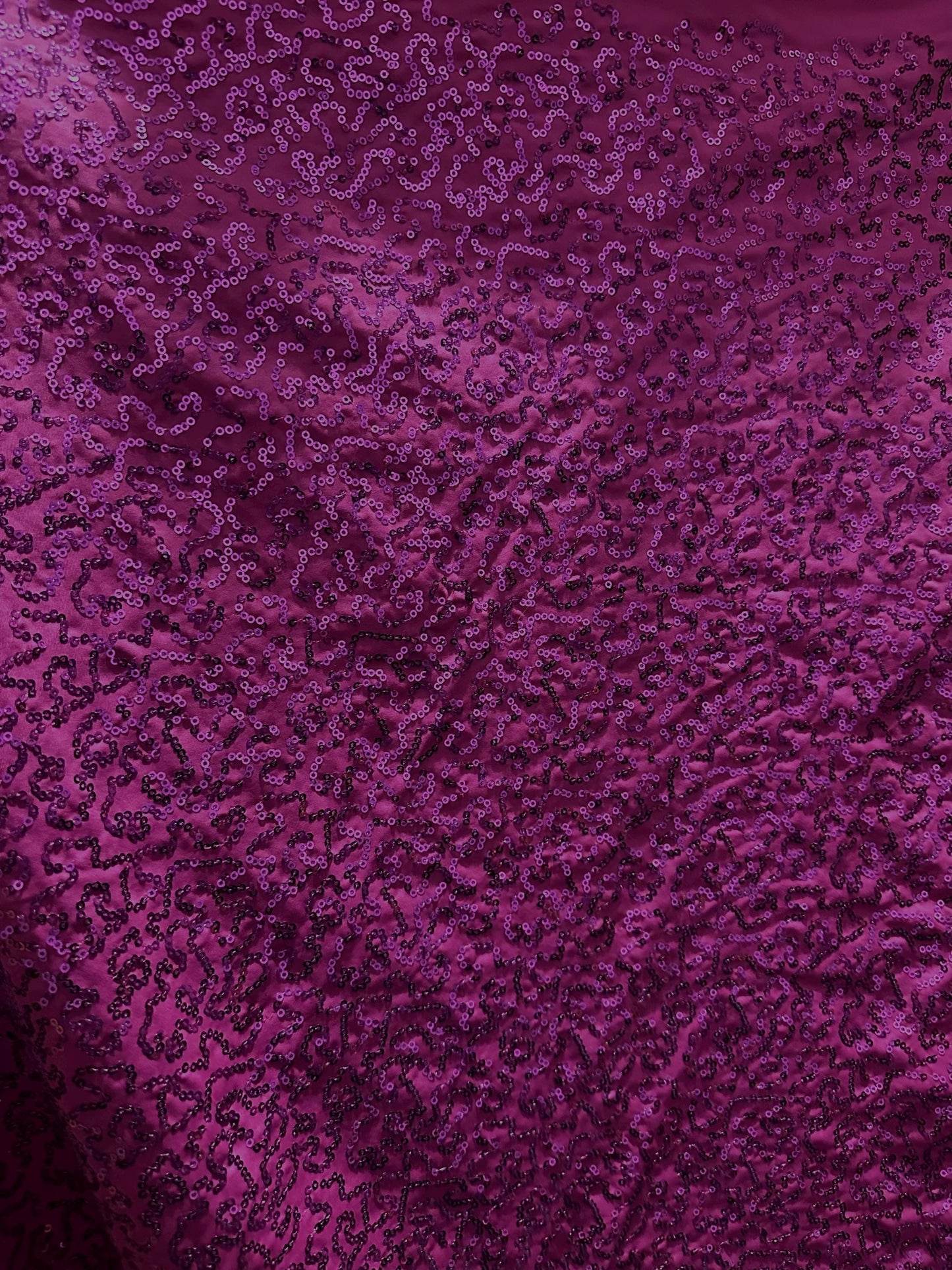 DARK MAGENTA Sequins Spandex Stretch Fabric (55 in.) Sold By The Yard