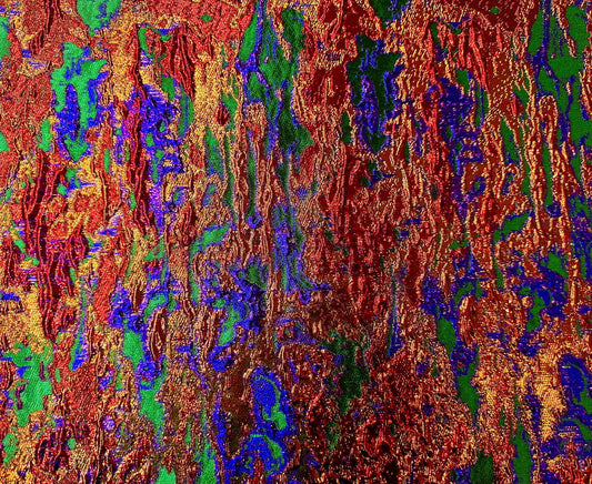 GREEN ORANGE GOLD Multicolor Metallic Brocade Fabric (60 in.) Sold By The Yard