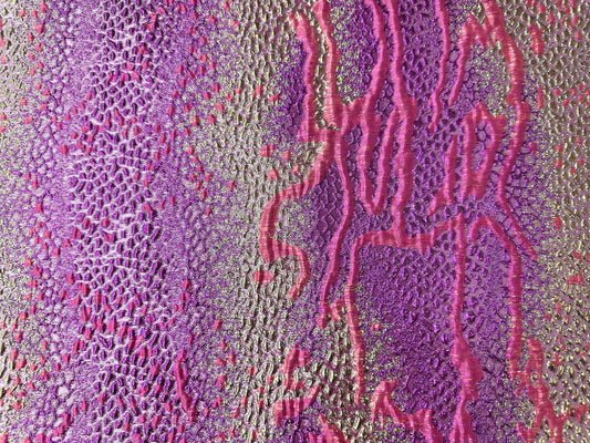 PURPLE PINK GOLD Multicolor Reptile Metallic Brocade Fabric (60 in.) Sold By The Yard