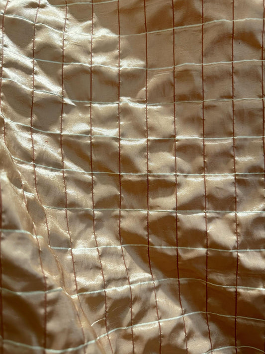 CHAMPAGNE GOLD Plaid Taffeta Fabric (60 in.) Sold By The Yard