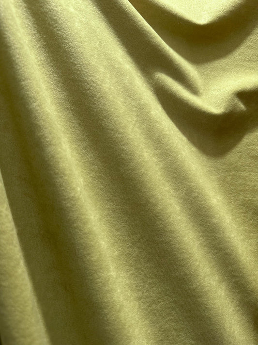 PALE YELLOW Matte Stretch Velvet Fabric (58 in.) Sold By The Yard