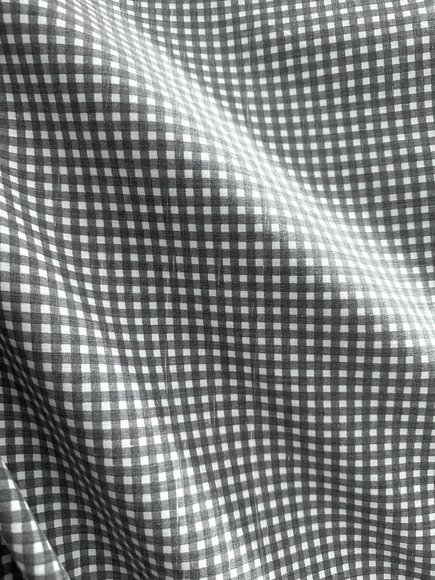 Gray White Checkered Plaid 100% Cotton Fabric (50 in.) Sold By The Yard