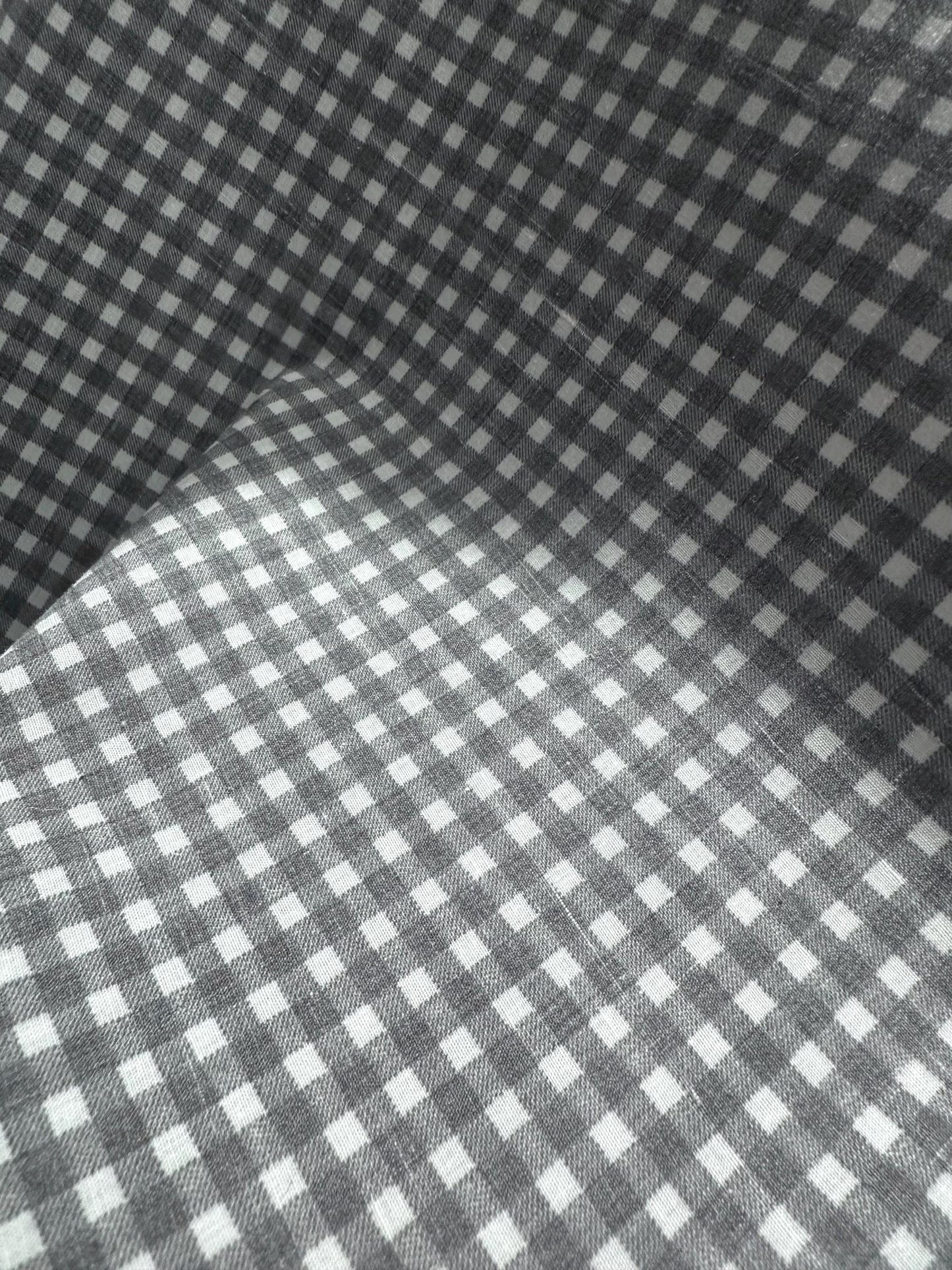 Gray White Checkered Plaid 100% Cotton Fabric (50 in.) Sold By The Yard