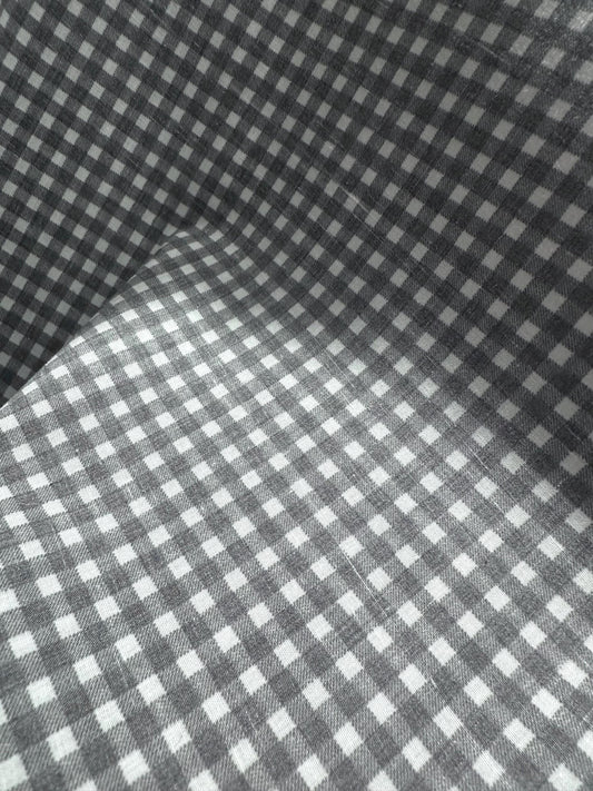 Gray White Checkered Plaid 100% Cotton Fabric (50 in.) Sold By The Yard