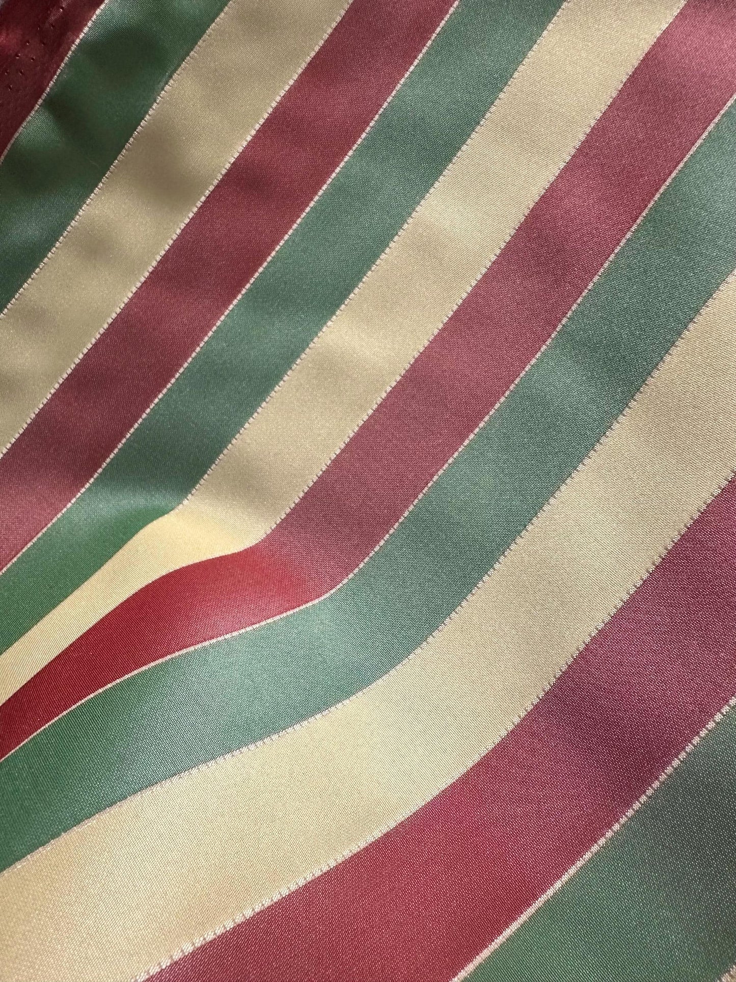 Red Green Yellow Striped Taffeta Fabric (54 in.) Sold By The Yard