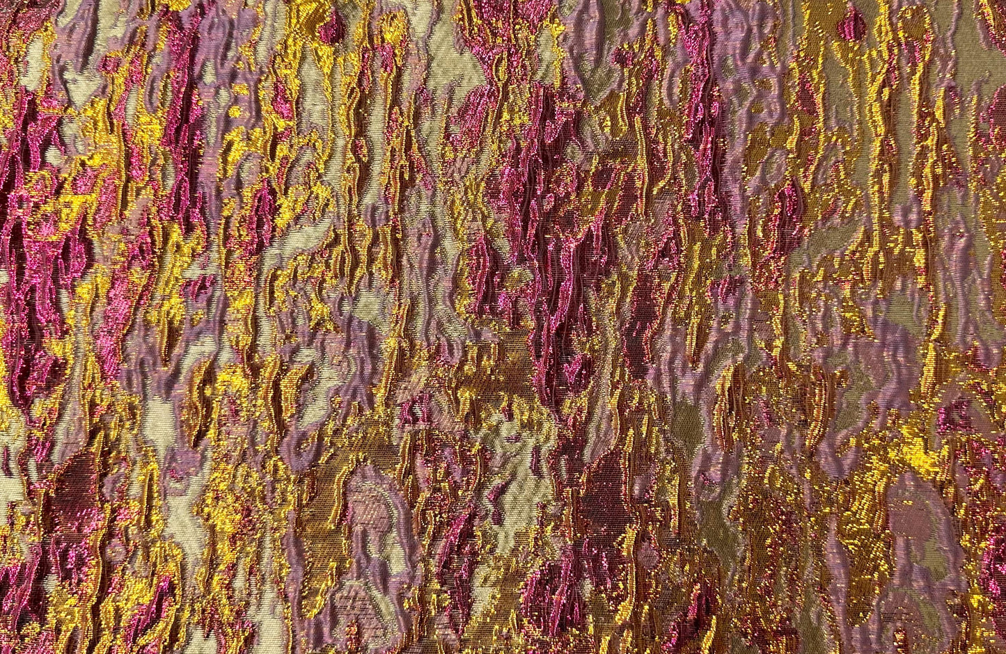 FUCHSIA PINK GOLD Metallic Brocade Fabric (60 in.) Sold By The Yard