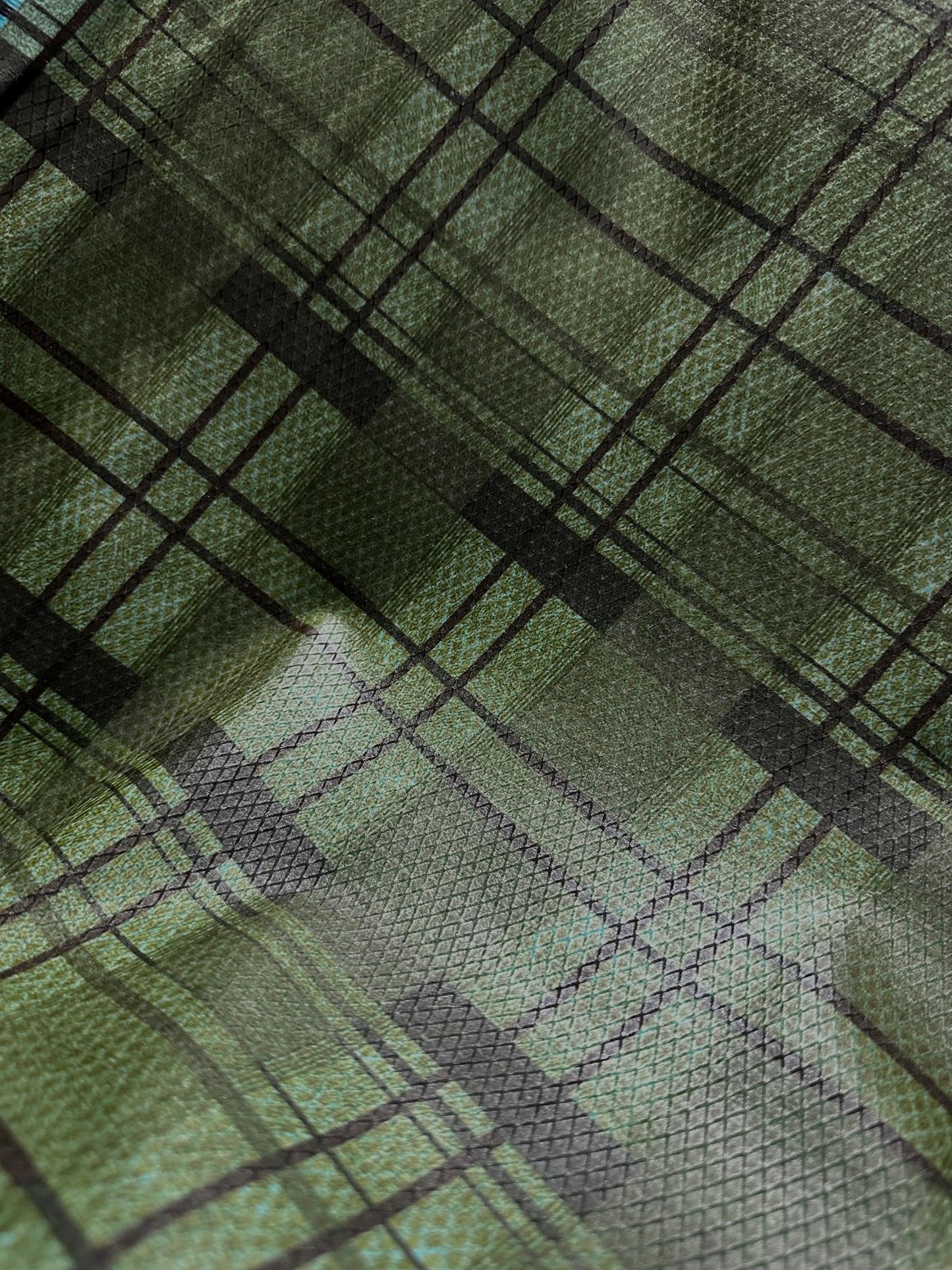 GREEN Multicolor Plaid Pleather Fabric (55 in.) Sold By The Yard