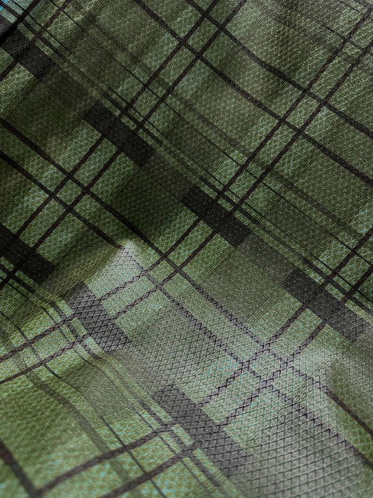 GREEN Multicolor Plaid Pleather Fabric (55 in.) Sold By The Yard