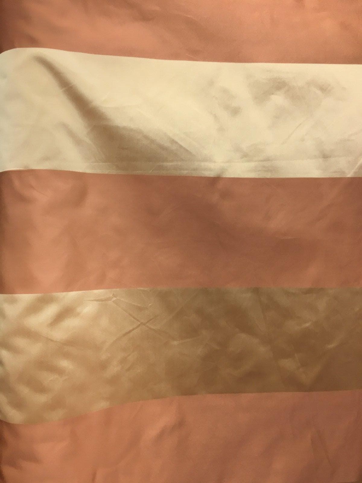 Copper Orange Peach Gold Striped Brocade Upholstery Drapery Fabric (54 in.) Sold By The Yard