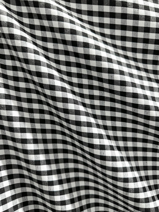 Black White Checkered Plaid 100% Cotton Fabric (58 in.) Sold By The Yard