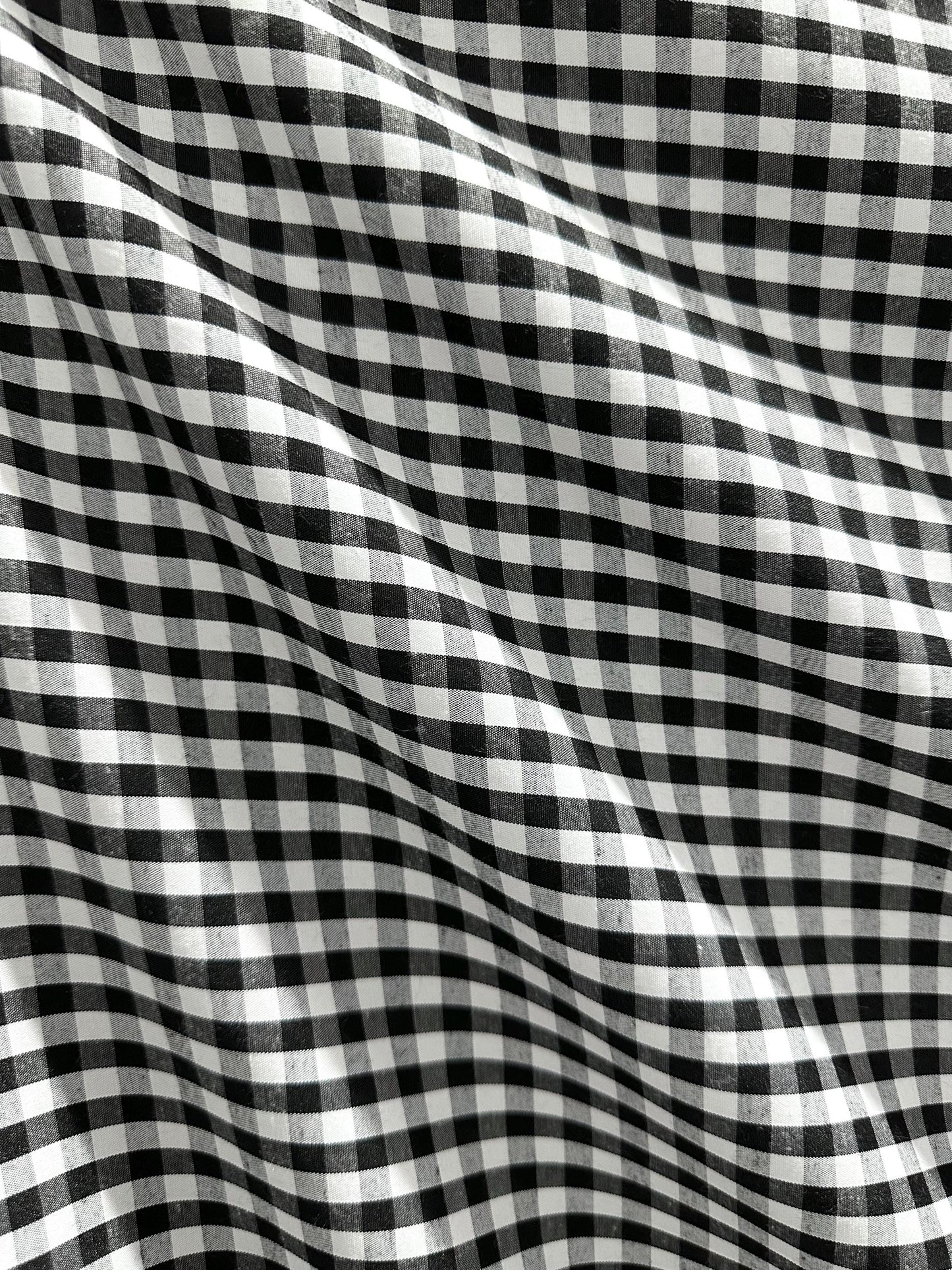 Black White Checkered Plaid Poly Cotton Fabric (58 in.) Sold By The Yard