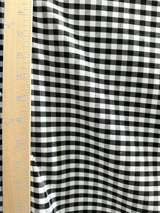 Black White Checkered Plaid Poly Cotton Fabric (58 in.) Sold By The Yard