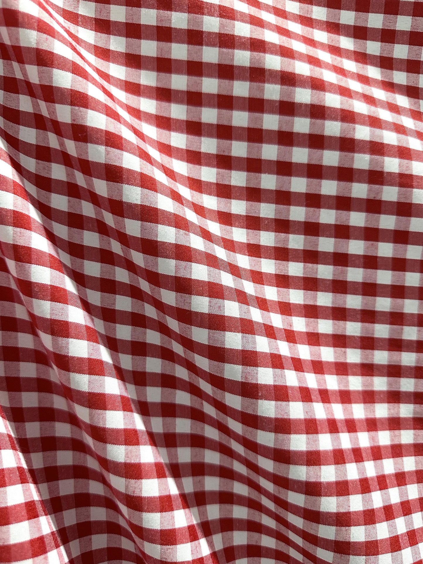 Red White Checkered Plaid 100% Cotton Fabric (58 in.) Sold By The Yard