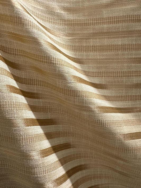 LIGHT GOLD Striped Brocade Upholstery Drapery Fabric (54 in.) Sold By The Yard