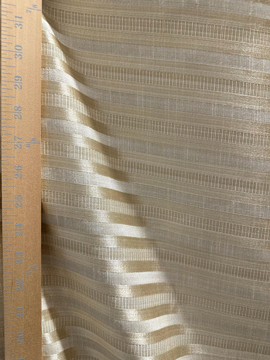 CHAMPAGNE Striped Brocade Upholstery Drapery Fabric (54 in.) Sold By The Yard