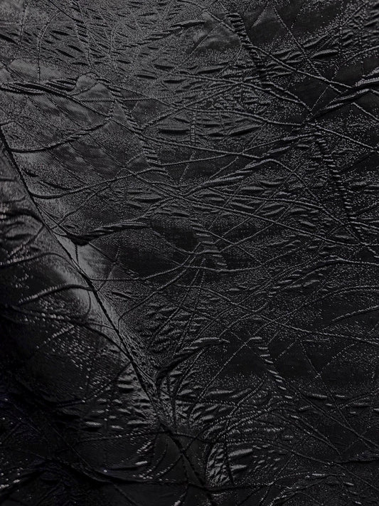 BLACK Metallic Brocade Fabric (60 in.) Sold By The Yard