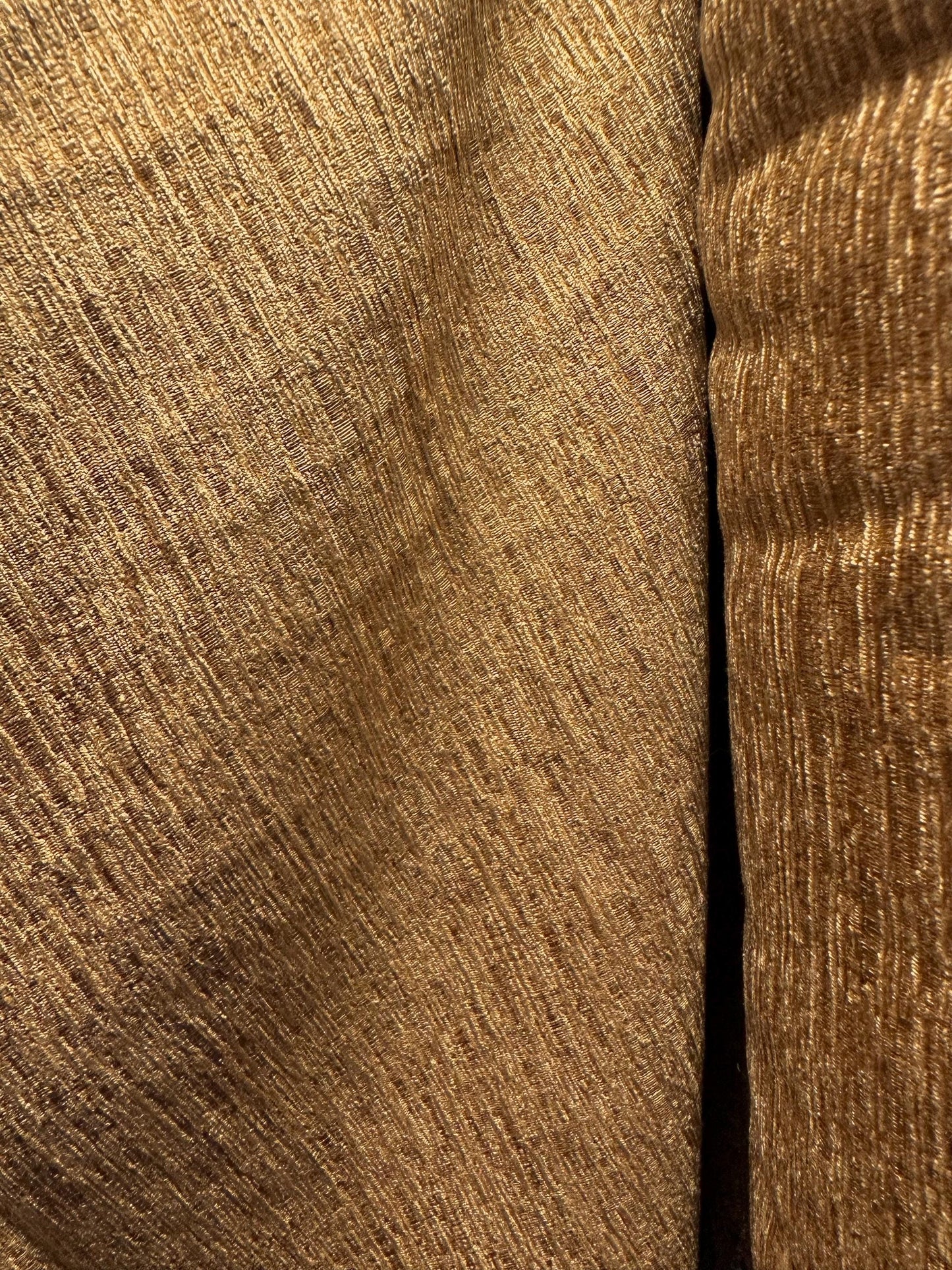 ANTIQUE GOLD Solid Chenille Velvet Upholstery Drapery Fabric (110 in.) Sold By The Yard