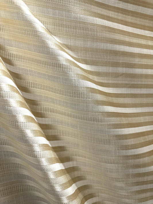 CHAMPAGNE Striped Brocade Upholstery Drapery Fabric (54 in.) Sold By The Yard