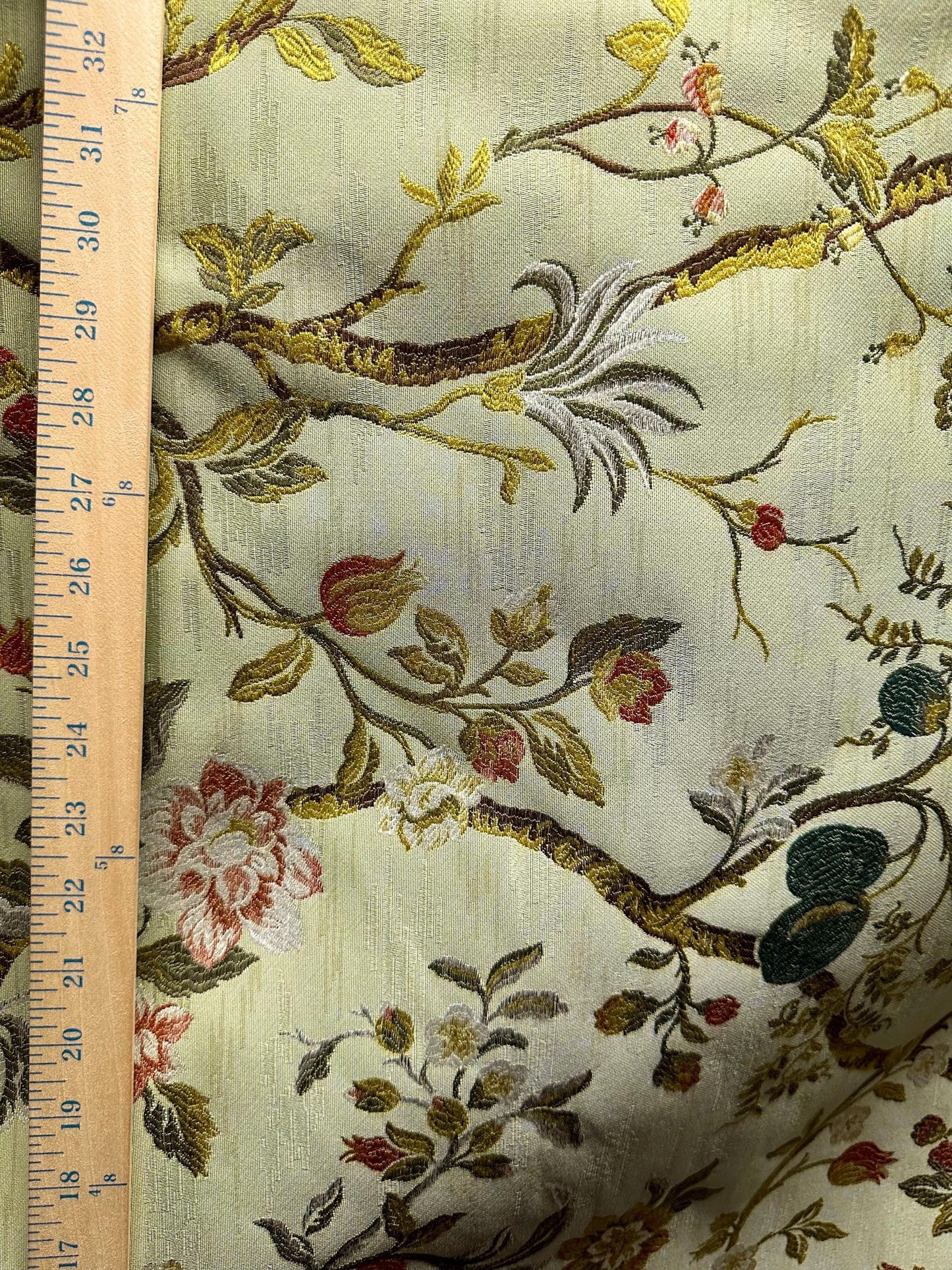 SAGE Multicolor Floral Upholstery Drapery Brocade Fabric (56 in.) Sold By The Yard