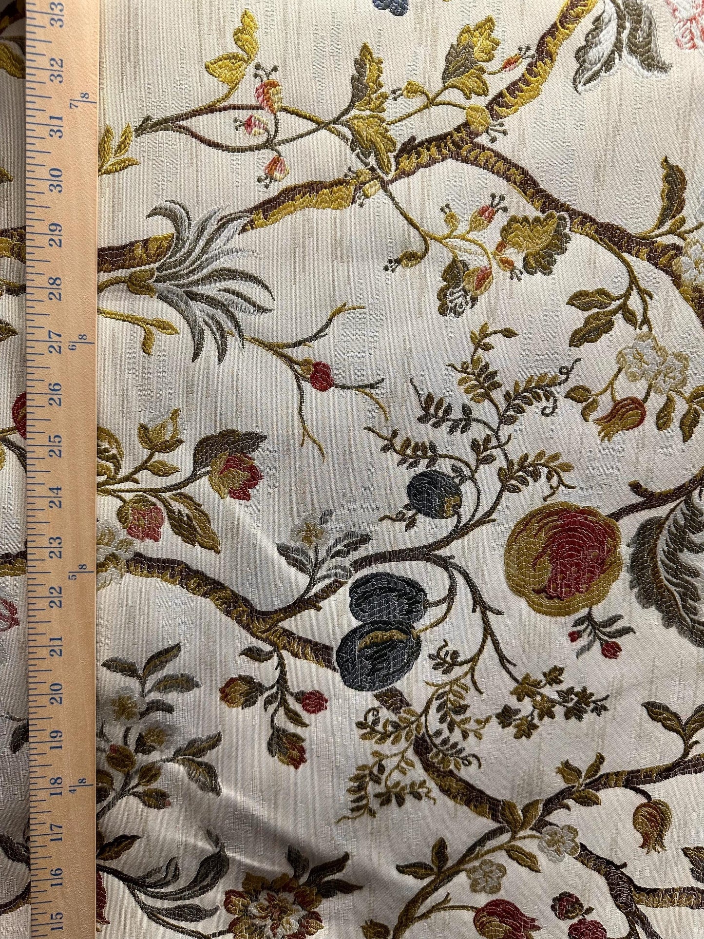 BEIGE Multicolor Floral Upholstery Drapery Brocade Fabric (56 in.) Sold By The Yard