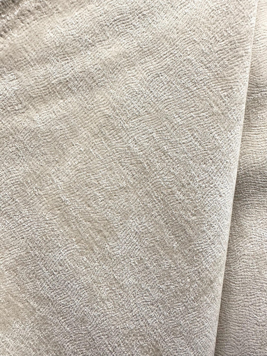IVORY BEIGE Chenille Velvet Upholstery Drapery Fabric (56 in.) Sold By The Yard