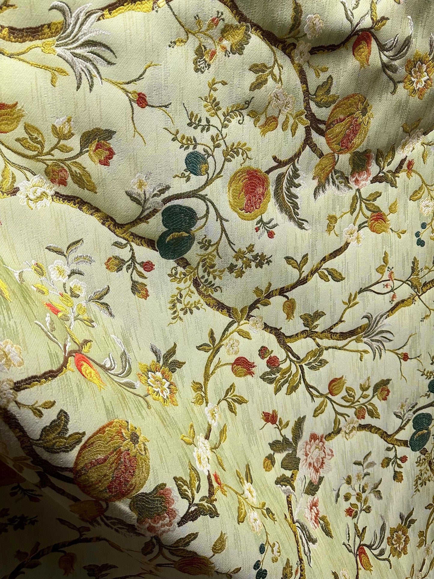 SAGE Multicolor Floral Upholstery Drapery Brocade Fabric (56 in.) Sold By The Yard
