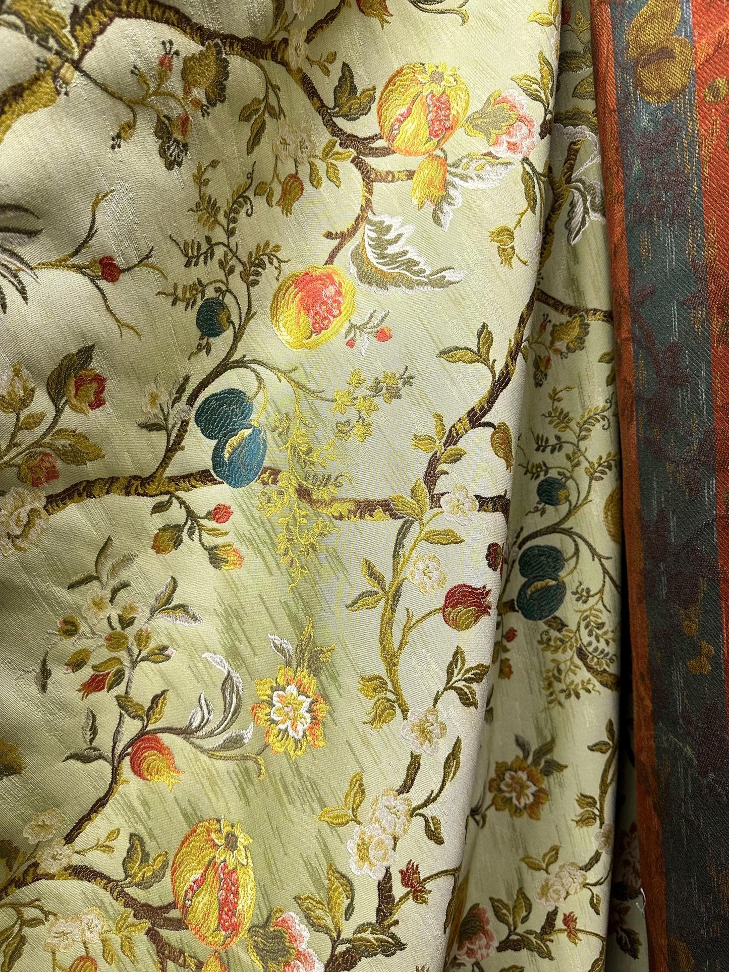 SAGE Multicolor Floral Upholstery Drapery Brocade Fabric (56 in.) Sold By The Yard